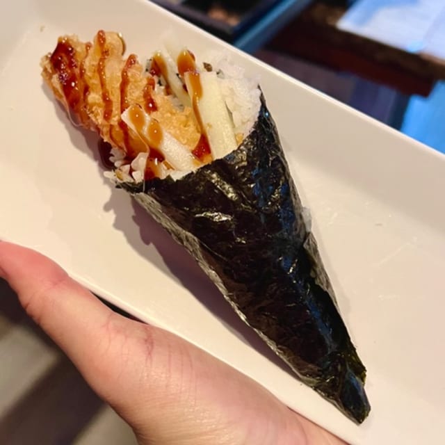 Shrimp Tempura Hand Roll.