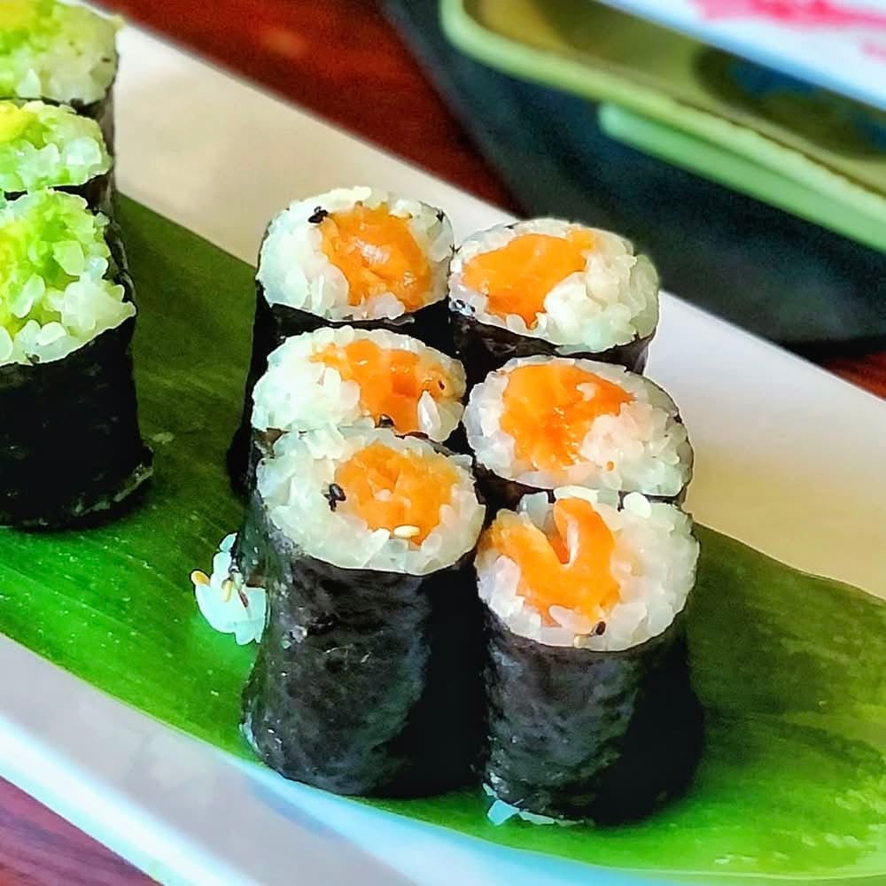 Spicy Salmon Hand Roll.